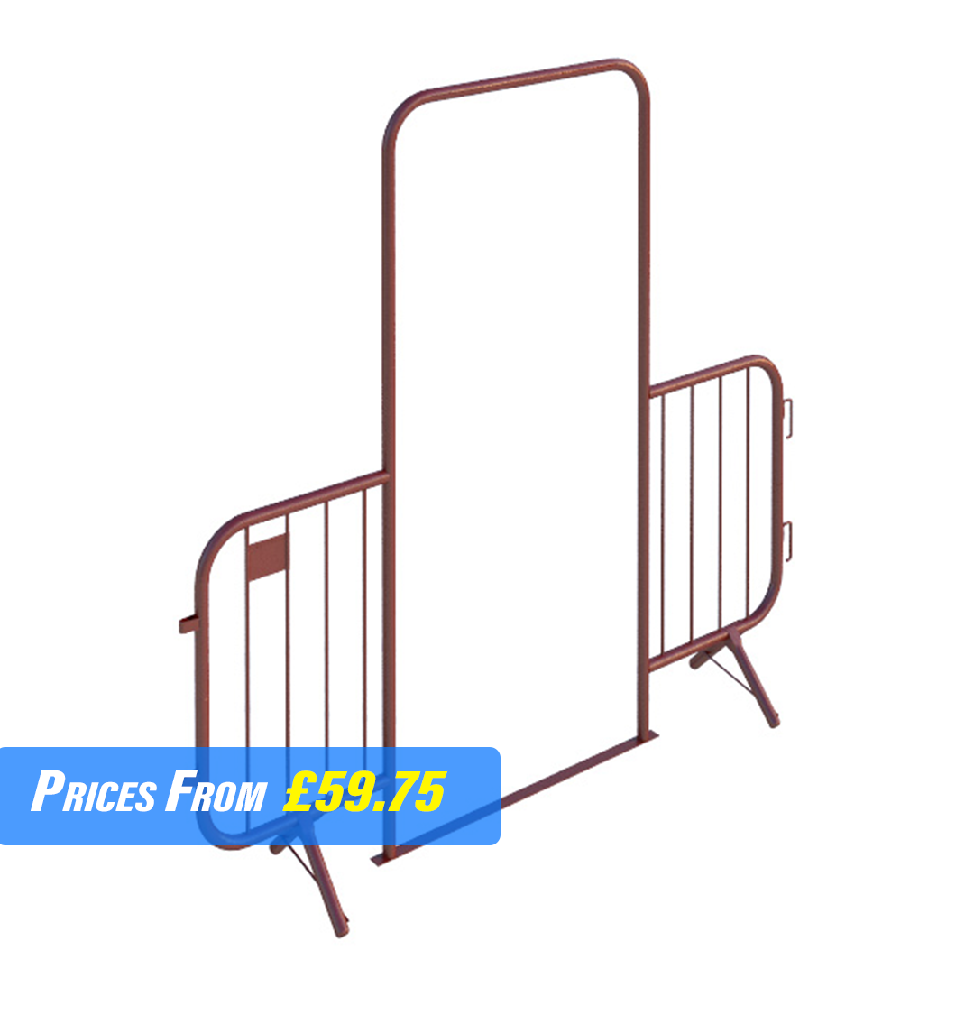 Red Walk through barrier without a gate