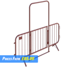 Red walkthrough barrier with a gate