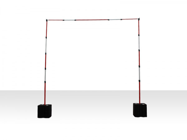 Telescopic Posts With Telescopic Crossbar RED AND WHITE (Water Filled Base Feet)-0